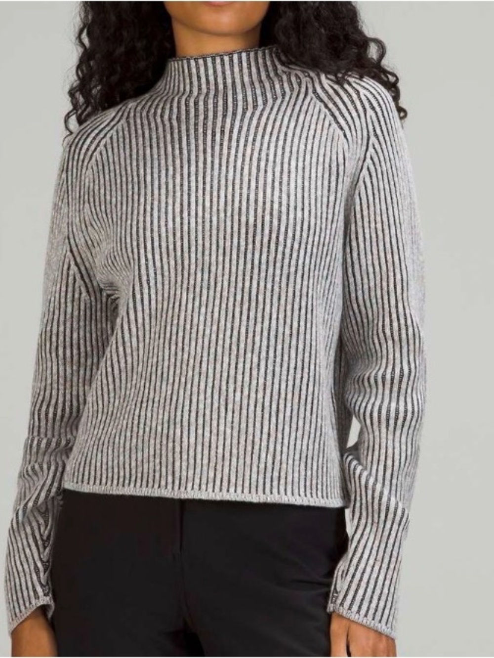 Lululemon Cotton-Cashmere Blend Mock Turtleneck Sweater size 8